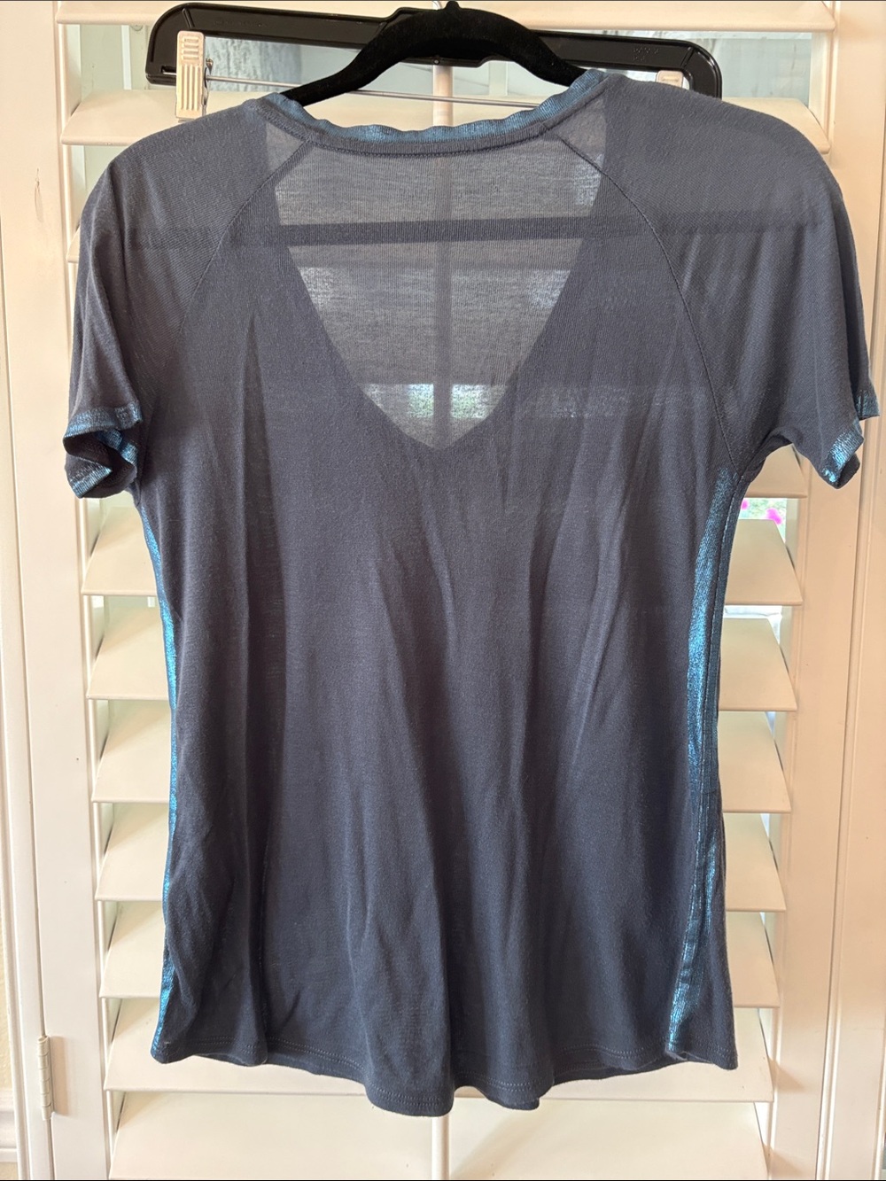 Zadig & Voltaire Navy Tee with Shimmer Trim in size XS - Picture 3 of 7